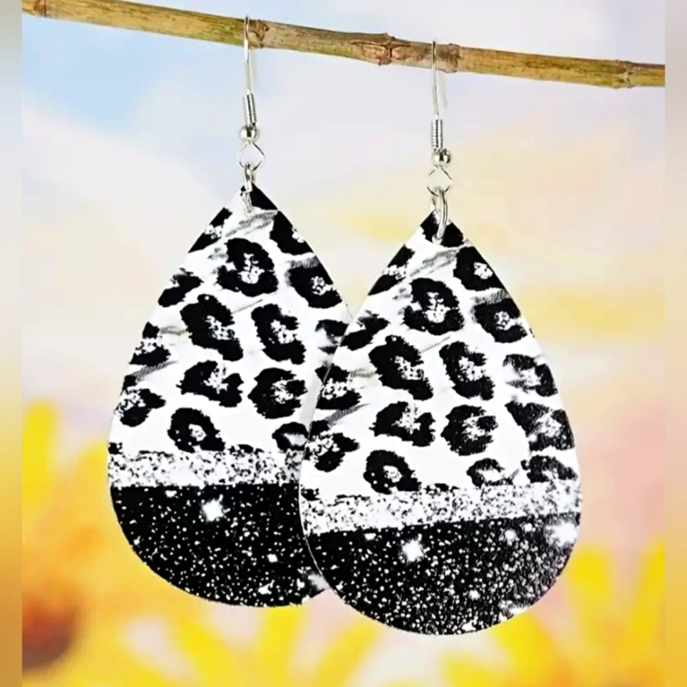 Black Leopard Earrings